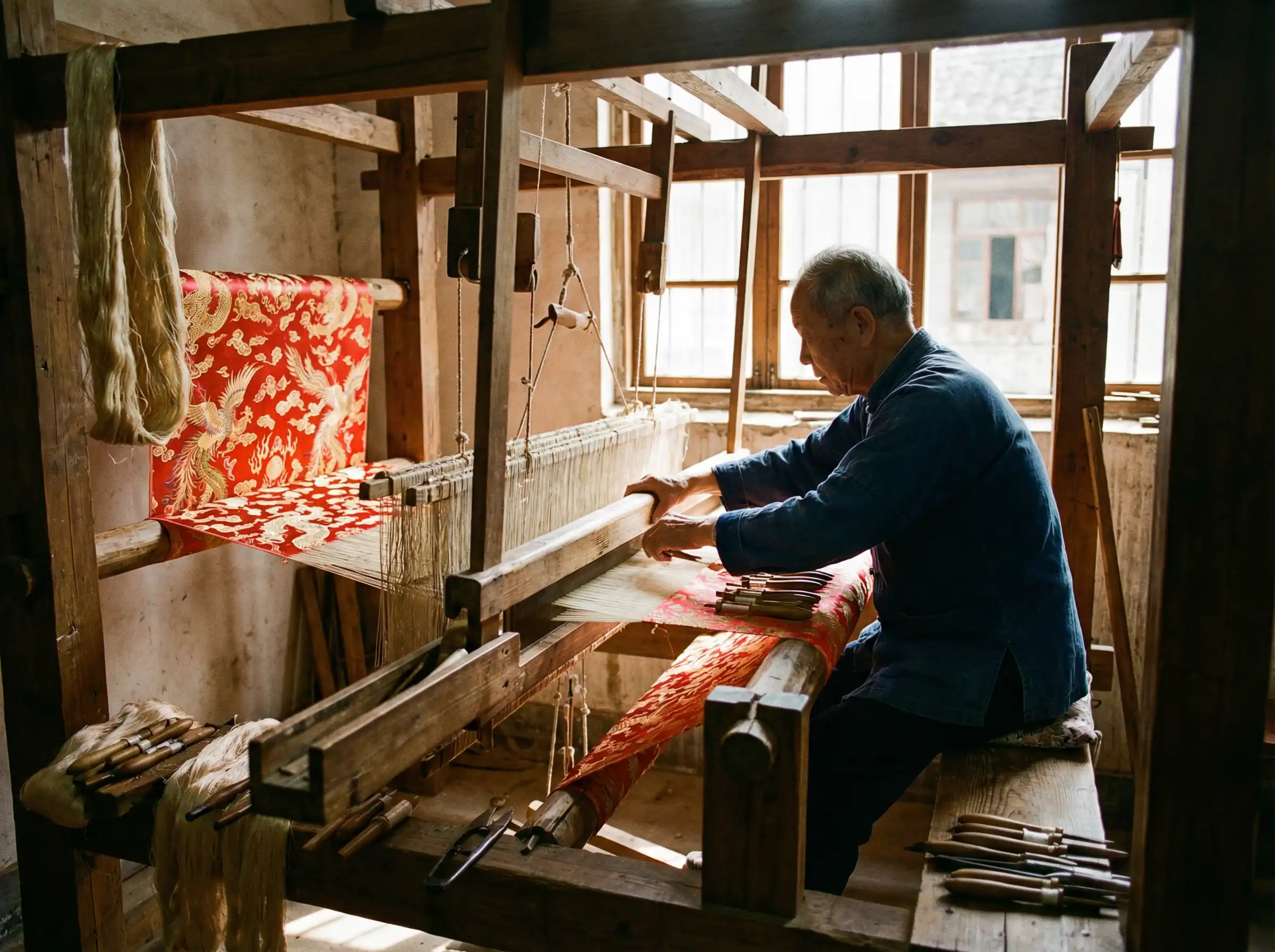 杨丽青三级 丝绸织造非遗技艺展示